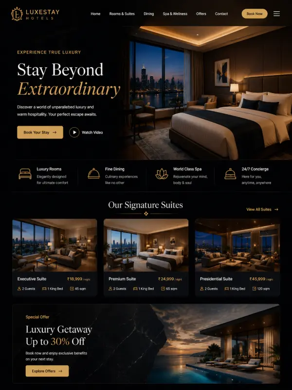 LuxeStay Hotels Premium Dynamic Web Infrastructure